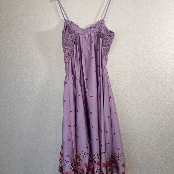 Free People On My Own Floral Satin Nightgown - Lilac Combo Women's SP - Picture 6 of 9